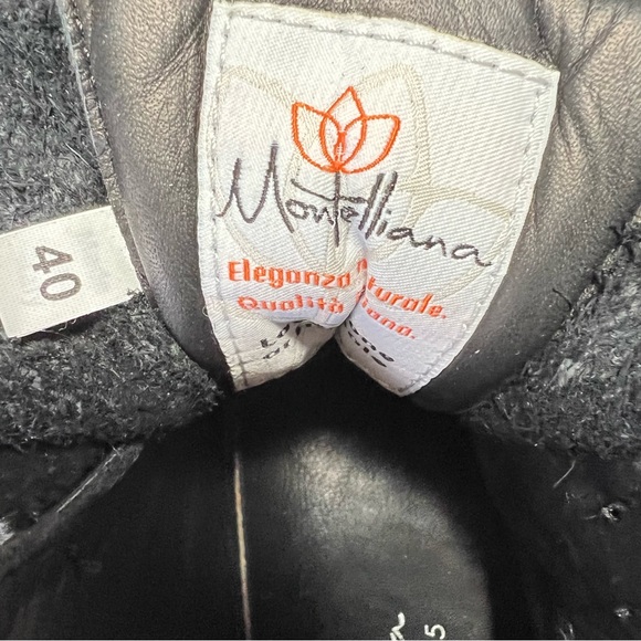 Montelliana Boots Womens Size 10 1965 Margherita Black Leather Ankle Hiking Boot - Picture 7 of 12